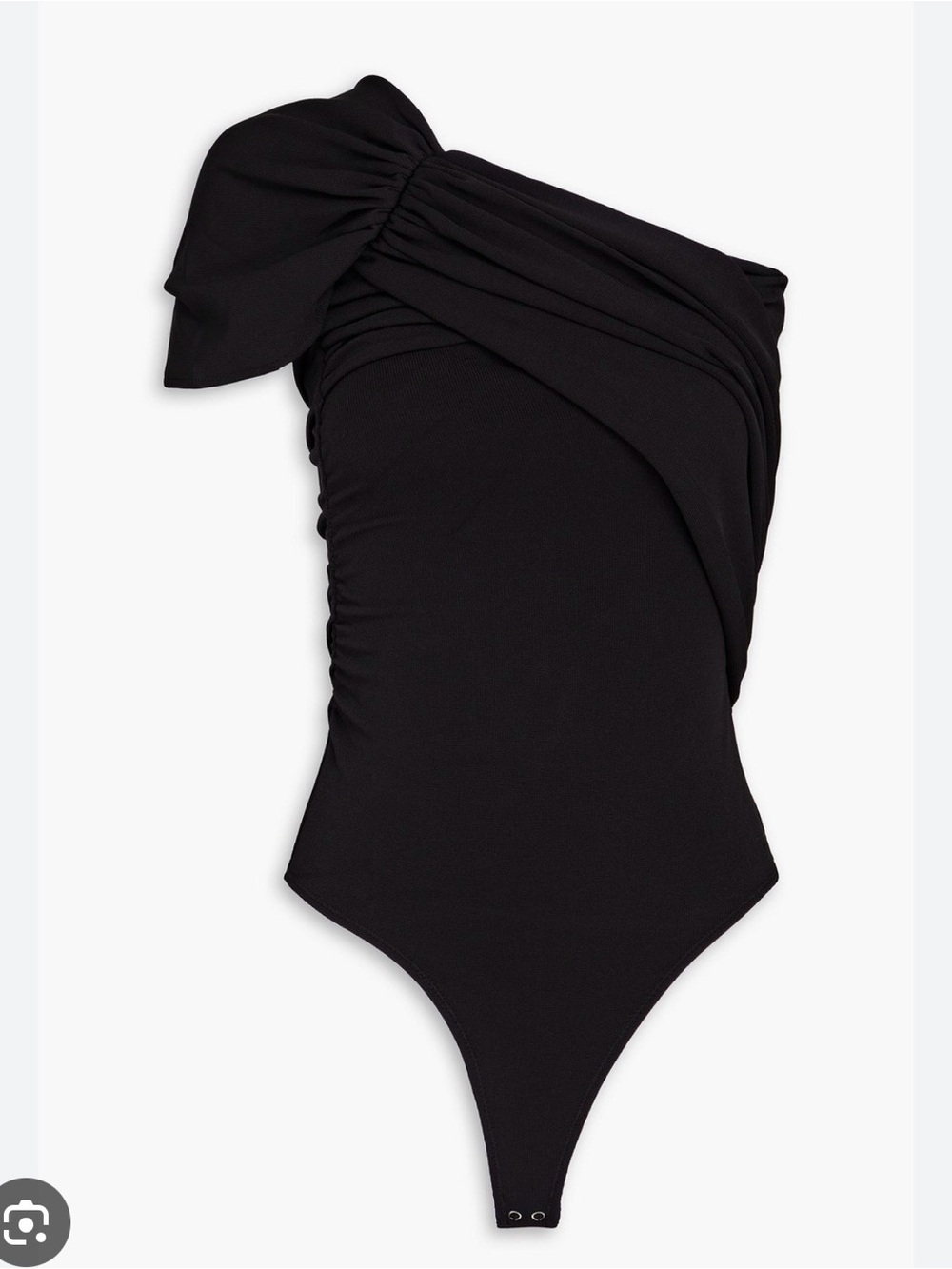 Goldsign Black One-Shoulder womens One-Piece with Draped Ruching size Med NWT